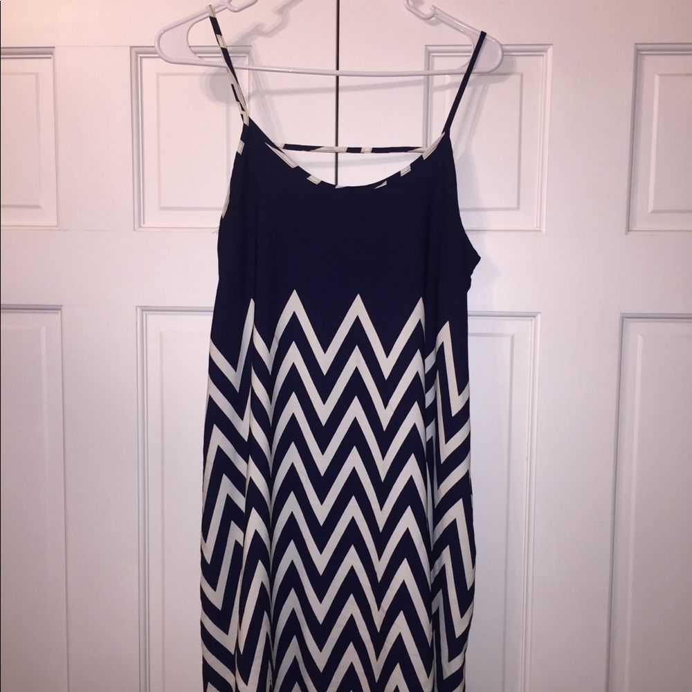 Navy Chevron Dress